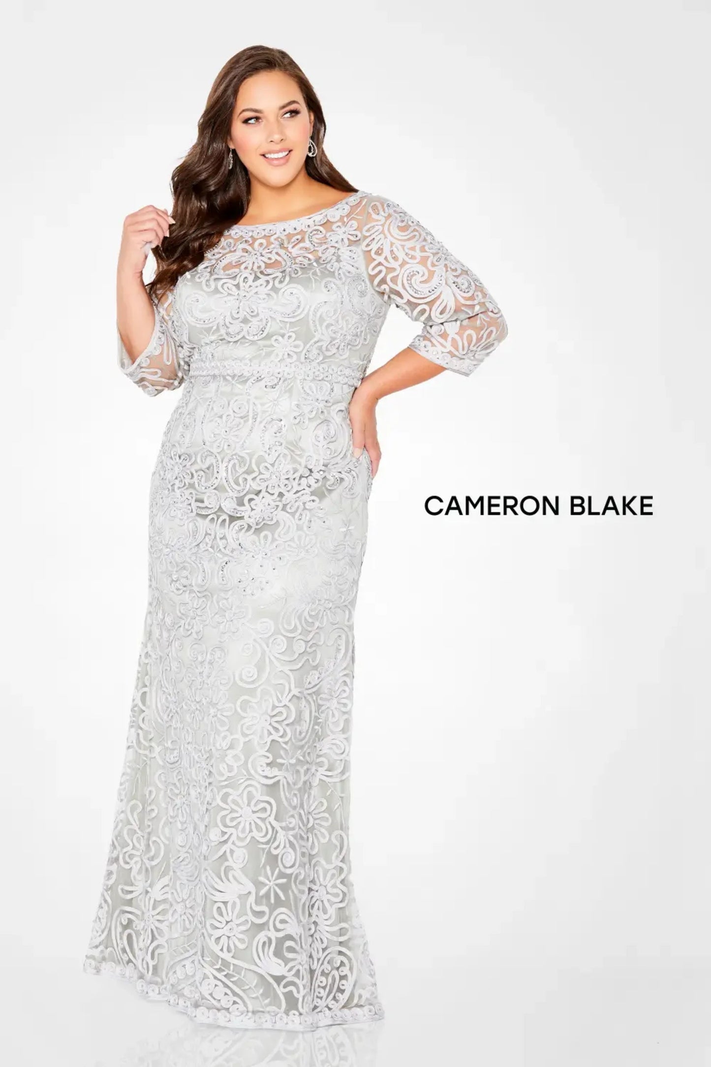 Cameron Blake 115604SL Long Formal Mother of the Bride Beaded Dress