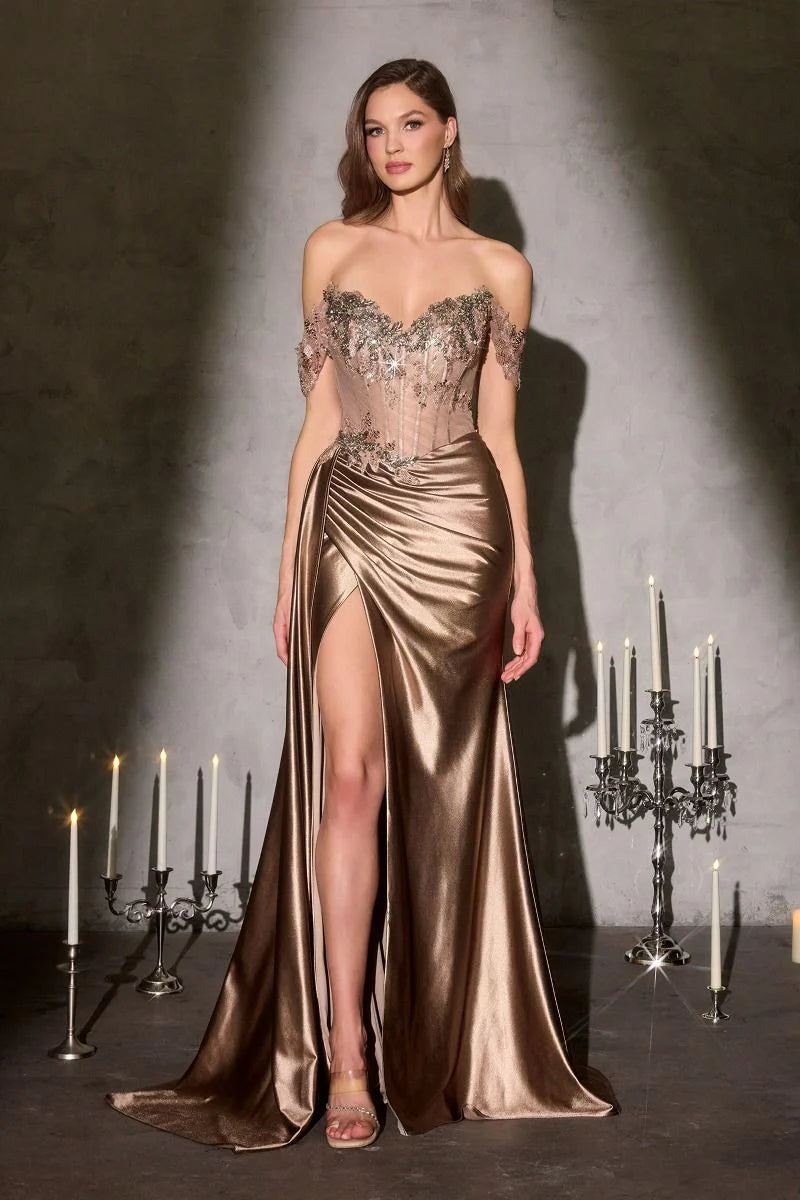 Bronte Gown - Off The Shoulder Corset Dress