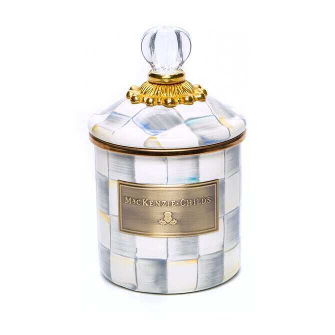 Sterling Check Enamel Canisters