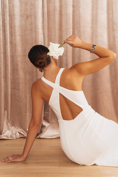 Rachel Maxi Dress ~ White Stretch