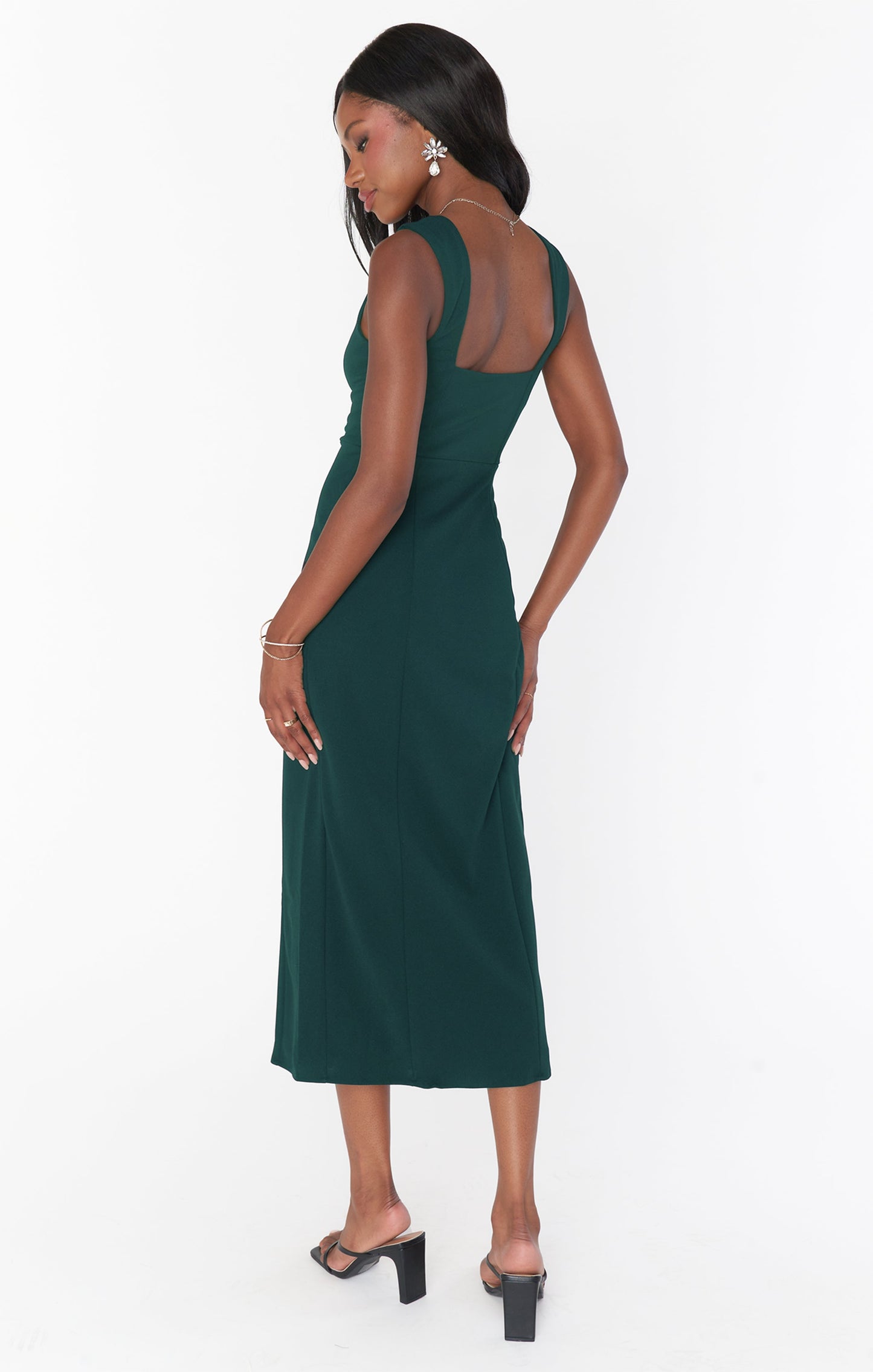 Eden Midi Dress ~ Emerald Stretch