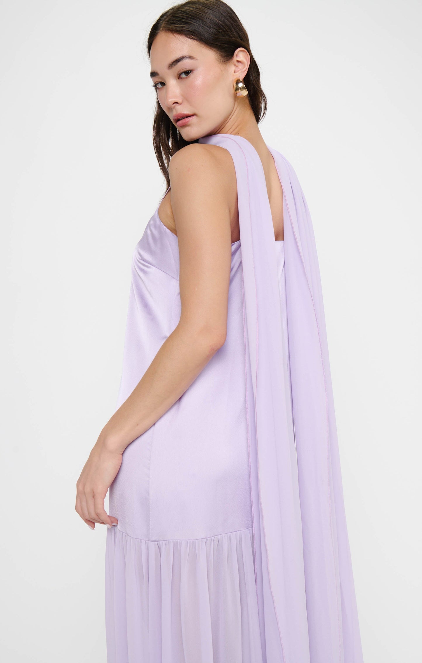 Dalia Maxi Dress ~ Lavender Luxe Satin