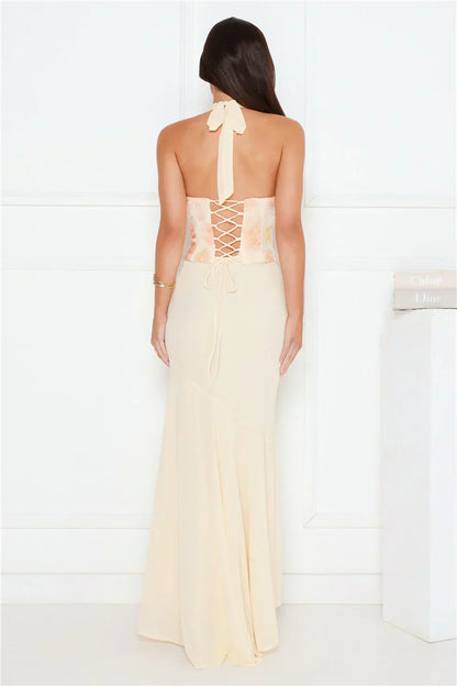 Silver Lining Love Halter Maxi Dress