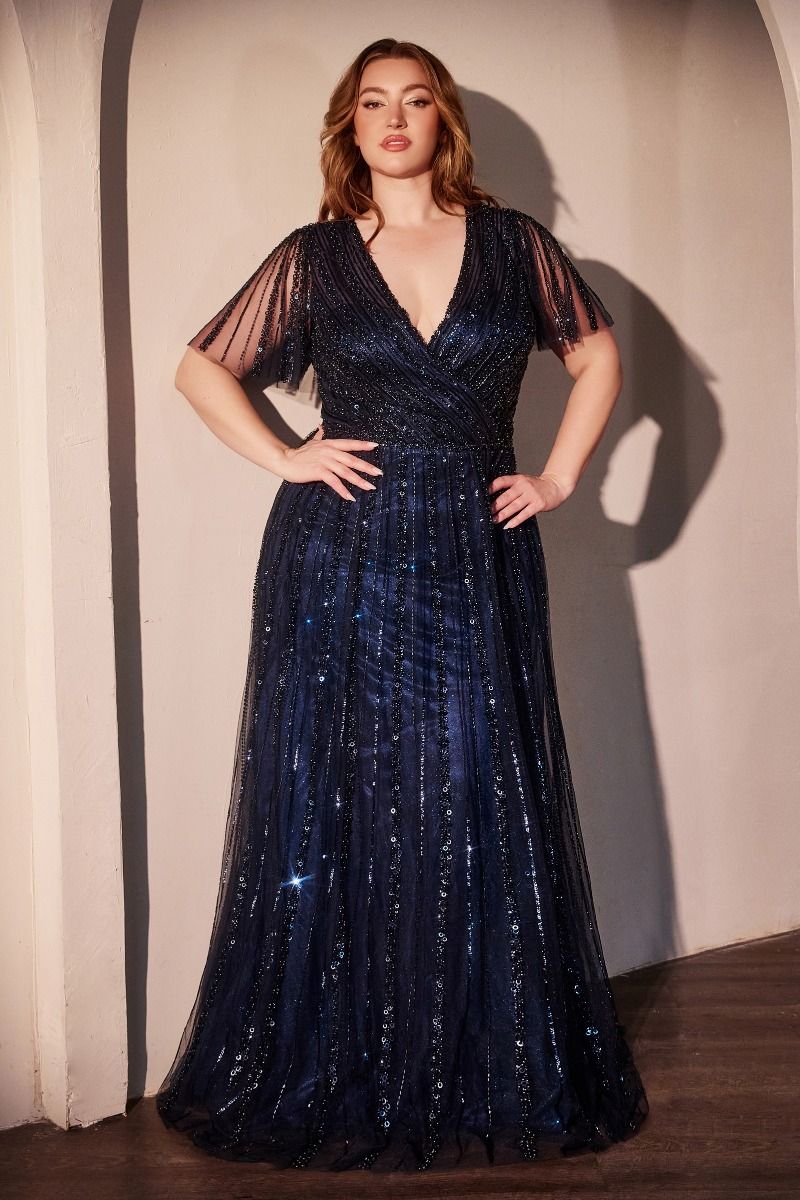 Long Beaded A-Line Formal Dress by LaDivine CD0241