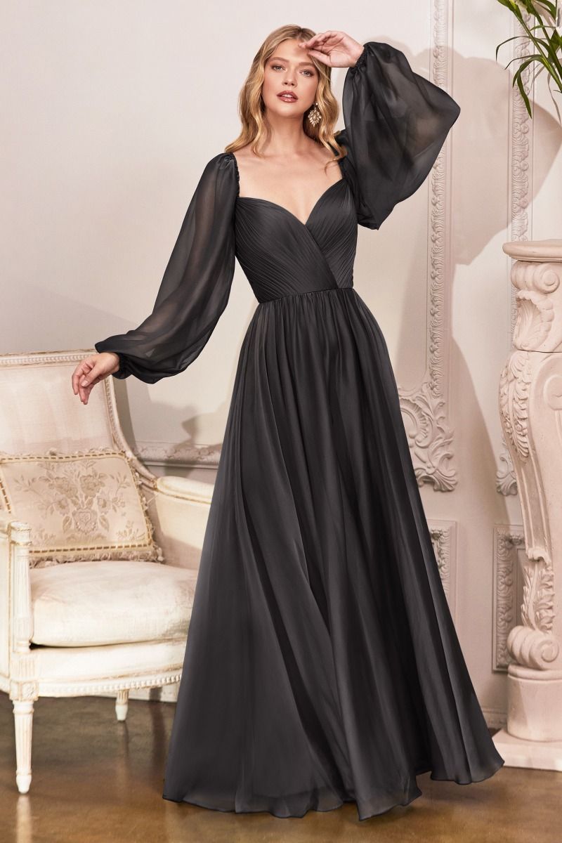 Off Shoulder Long Formal A-Line Plus Size Dress by LaDivine CD243C