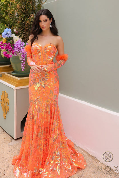 Nox Anabel D1269 Sequin Long Prom Mermaid Gown