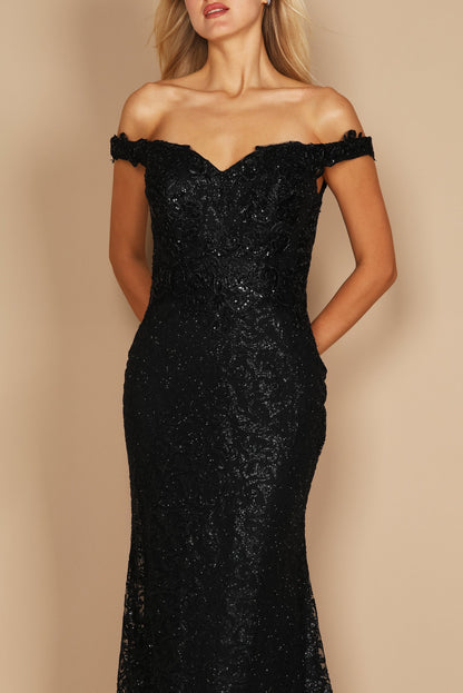 Off Shoulder Formal Mermaid Fitted Evening Dress