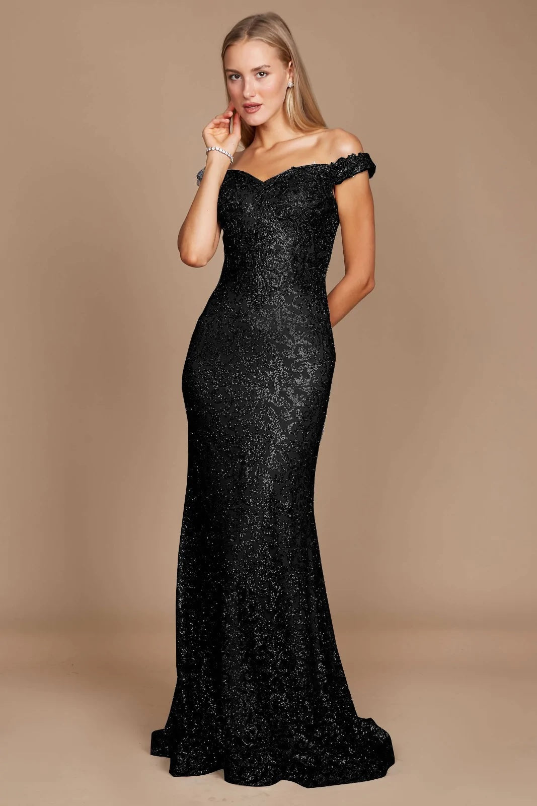 Off Shoulder Formal Mermaid Fitted Evening Dress