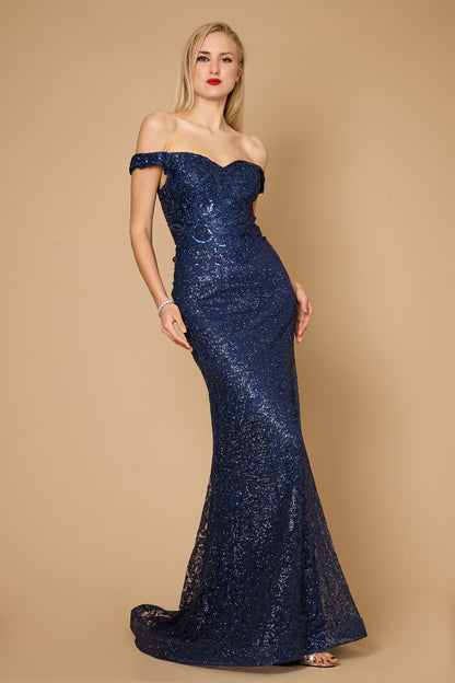 Off Shoulder Formal Mermaid Fitted Evening Dress