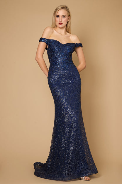 Off Shoulder Formal Mermaid Fitted Evening Dress