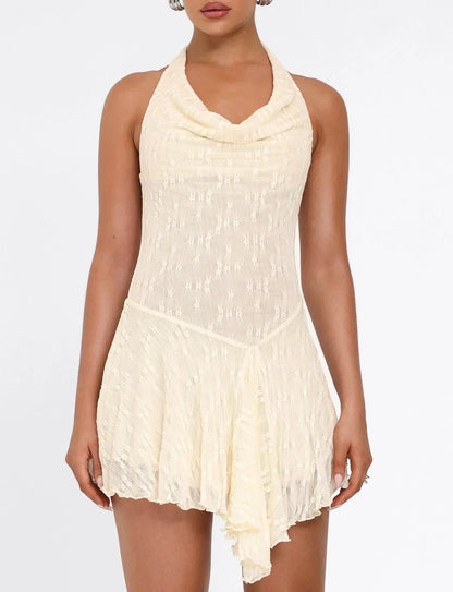 Fiorella Mini Dress - White : Lace : Cream