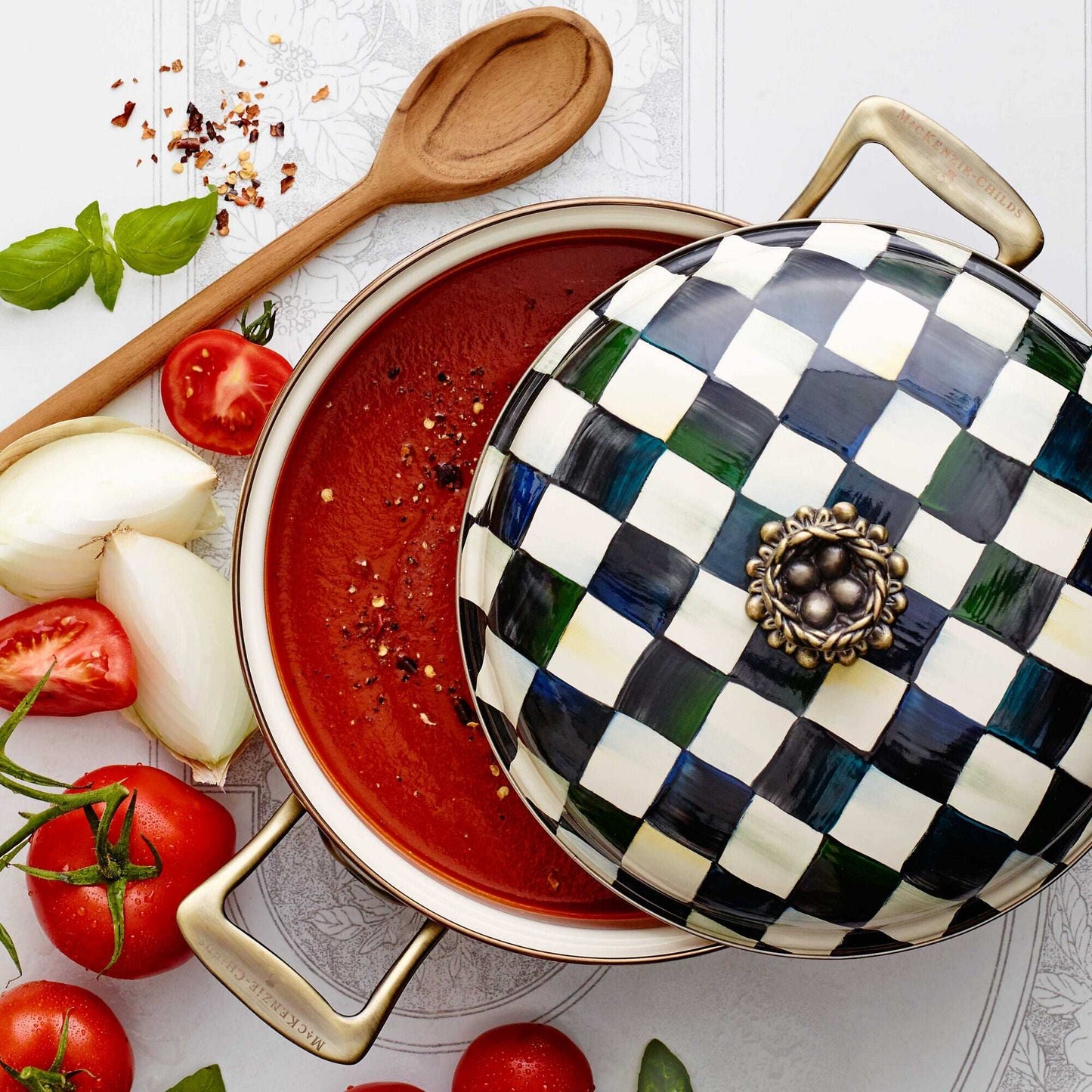 Courtly Check Enamel 3 Qt. Casserole