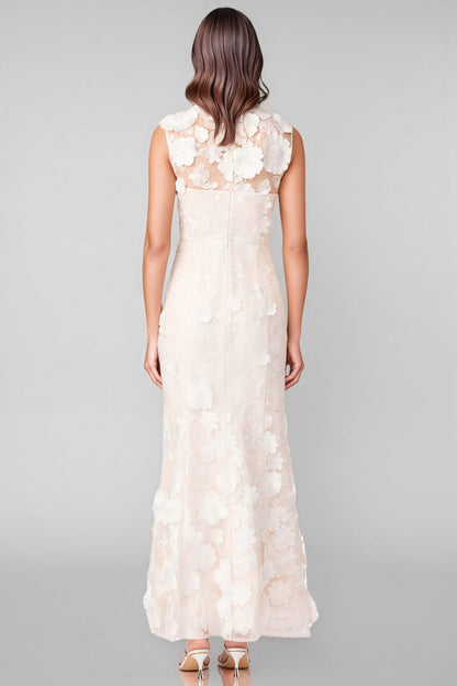Jastet Embroidered 3D Floral Maxi Dress