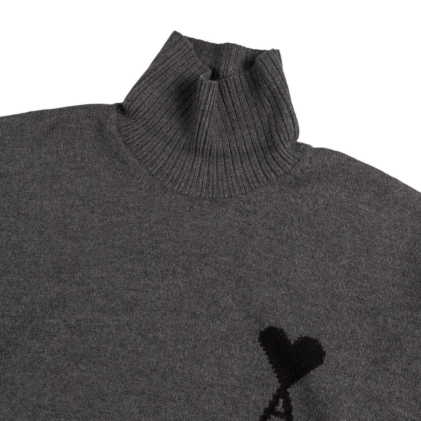 AMI Paris	Ami De Coeur Funnel Neck Wool Sweater