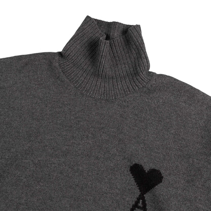 AMI Paris	Ami De Coeur Funnel Neck Wool Sweater