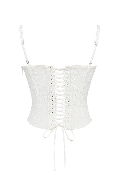 White Broderie Anglais Corset