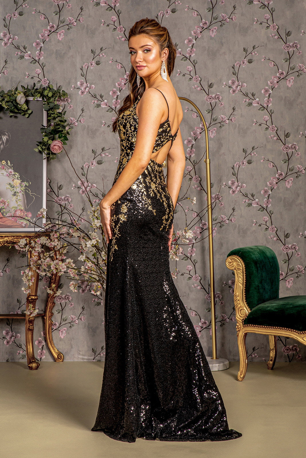 Long Metallic Formal Mermaid Prom Dress