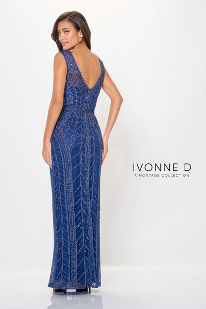Ivonne D ID6211 Long Formal Beaded Evening Dress