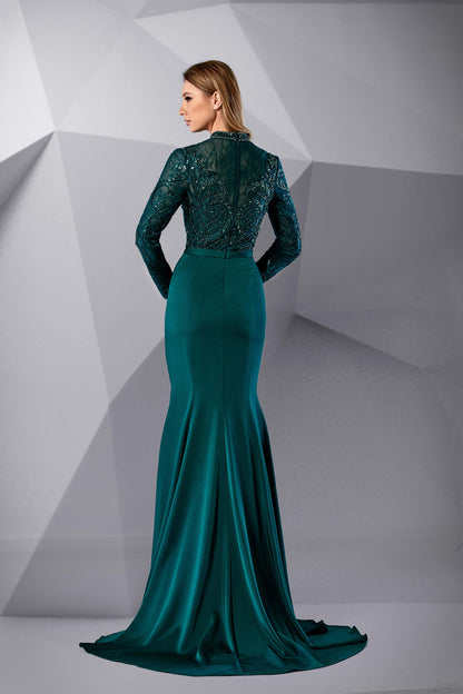 Modessa Couture M20207 Long Lace Beaded Formal Dress