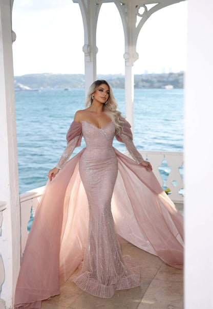 Modessa Couture M22403 Long Formal Mermaid Sequin Evening Prom Dress