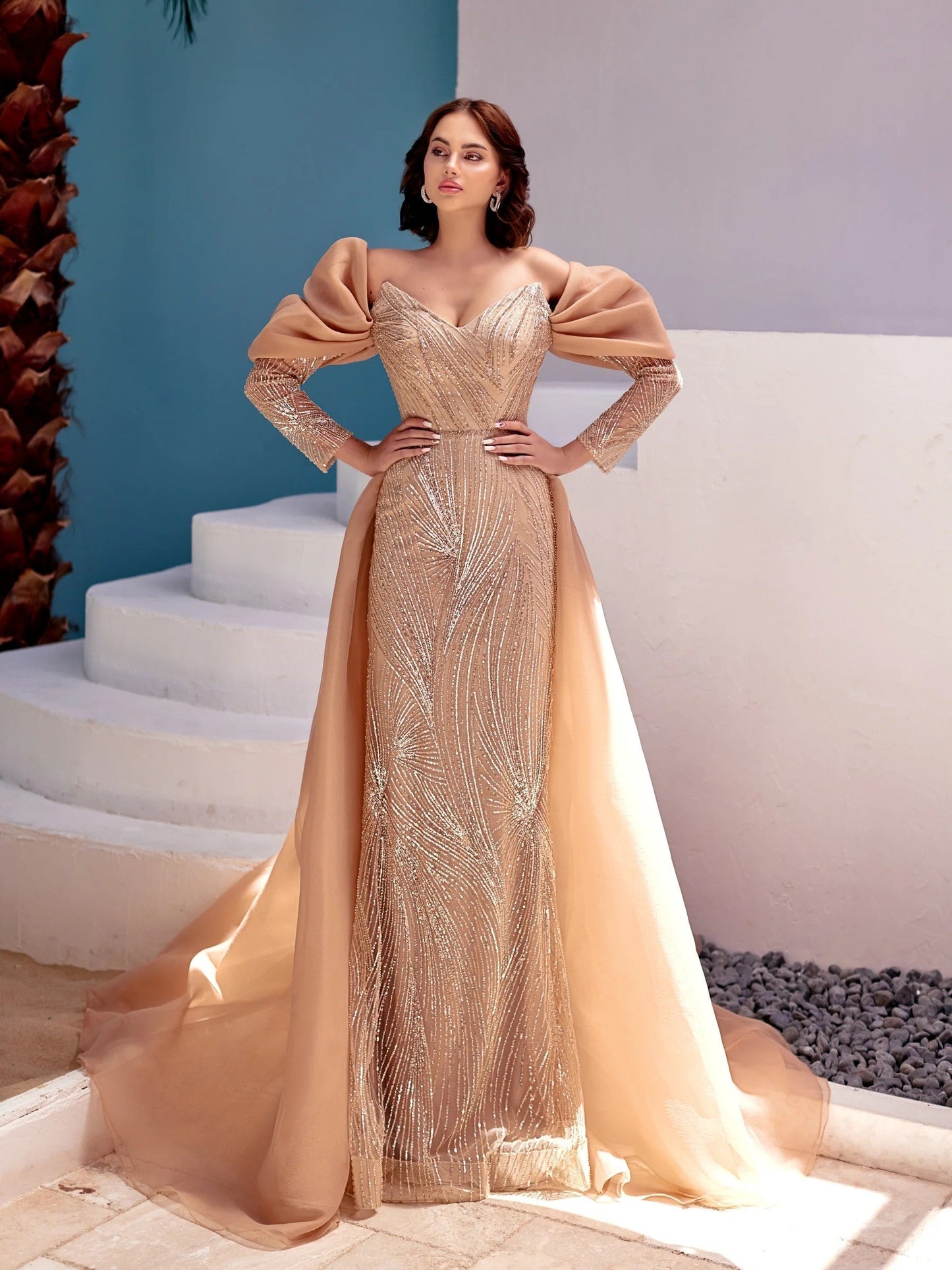 Modessa Couture M22403 Long Formal Mermaid Sequin Evening Prom Dress