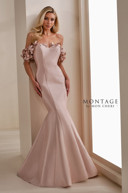 Montage M3101 Long Formal Mermaid 3D Floral Evening Dress