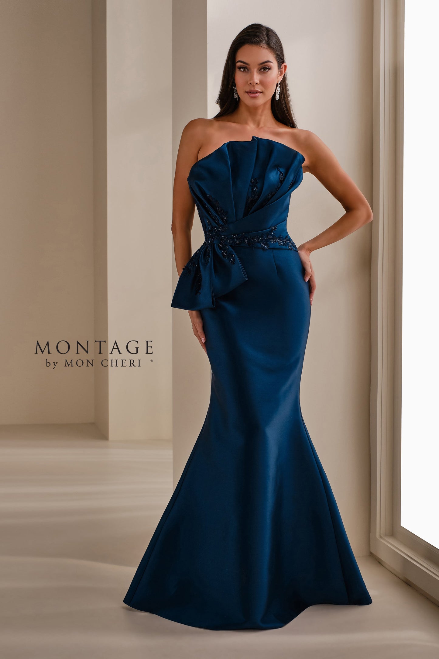 Montage M3104 Beaded Long Mermaid Evening Formal Dress