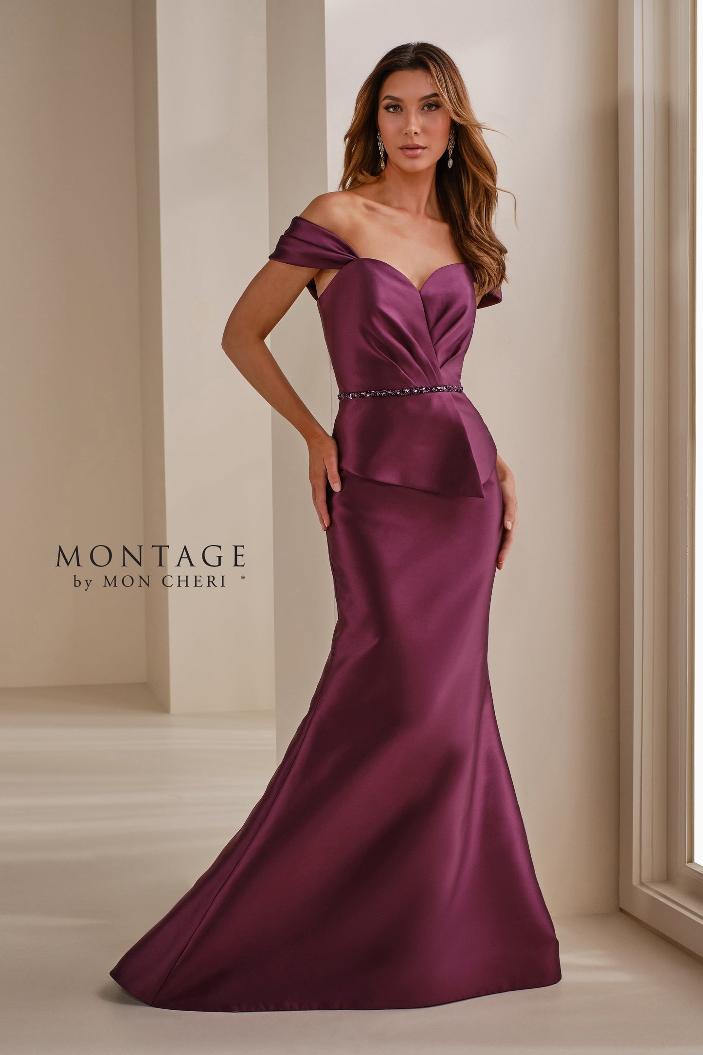 Montage M3106MKD Long Formal Pleated Mermaid Evening Gown