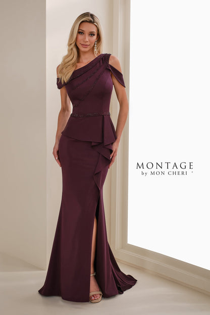 Montage M3107 Long Mermaid Peplum Formal Evening Dress