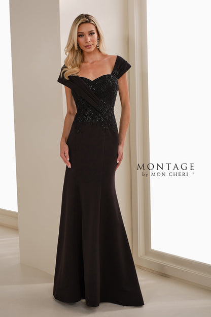 Montage M3108 Long Formal Sequin Lace Evening Dress