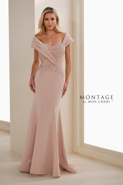 Montage M3108 Long Formal Sequin Lace Evening Dress