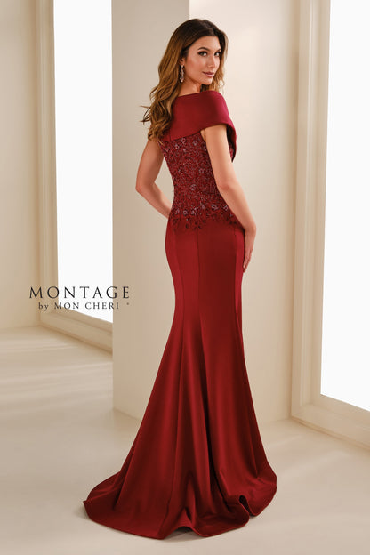 Montage M3108 Long Formal Sequin Lace Evening Dress