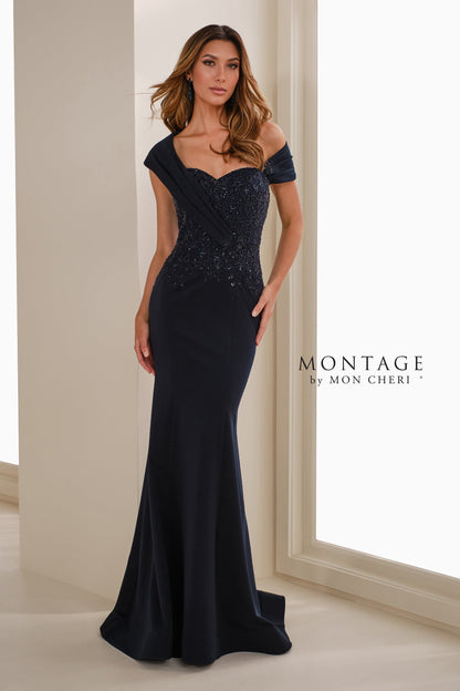 Montage M3108 Long Formal Sequin Lace Evening Dress