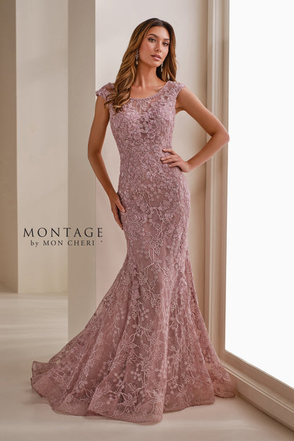 Montage M3109 Mermaid Long Mother of the Bride Formal Sequin Lace Dress