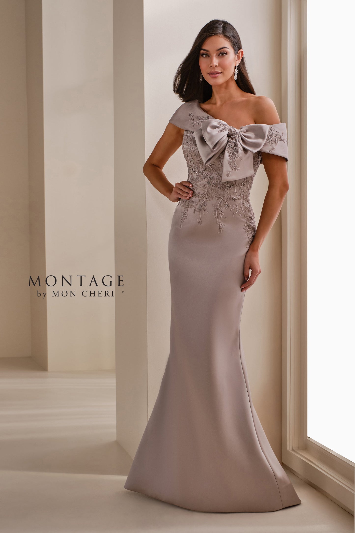 Montage M3111 Mermaid Long Formal Beaded Applique Evening Dress