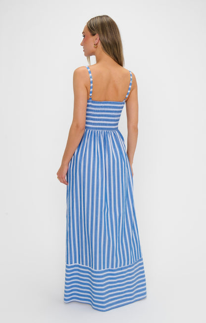 Dixie Maxi Dress ~ Coastal Blue Stripe