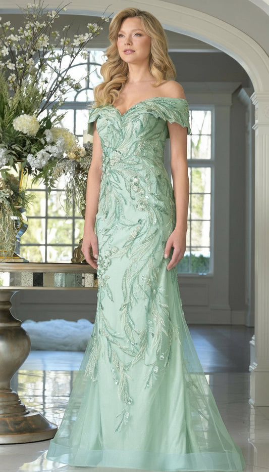 Marsoni MV1372 Beaded Long Formal Mermaid Evening Dress