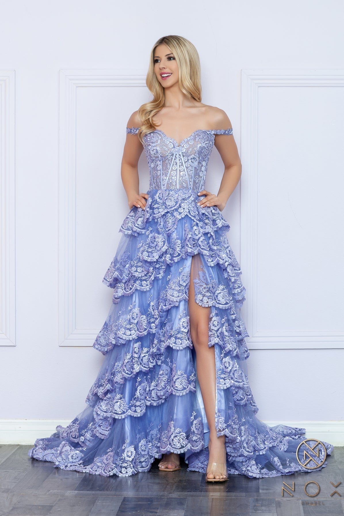 Nox Anabel R1299  Long Formal Slit Prom Gown