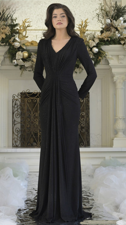 Rina di Montella RD3348 Pleated Long Mother of the Bride Dress