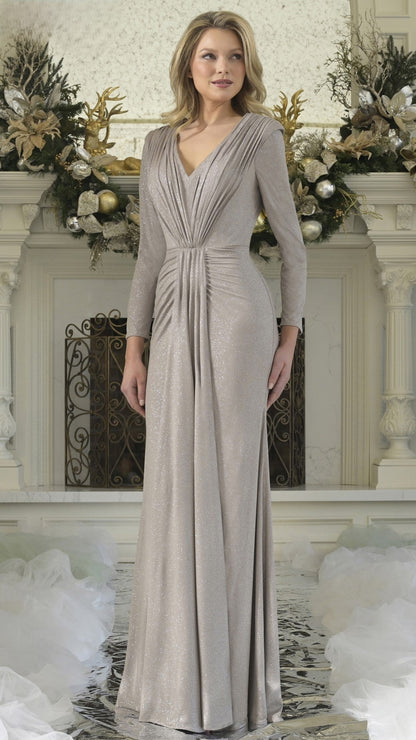 Rina di Montella RD3348 Pleated Long Mother of the Bride Dress