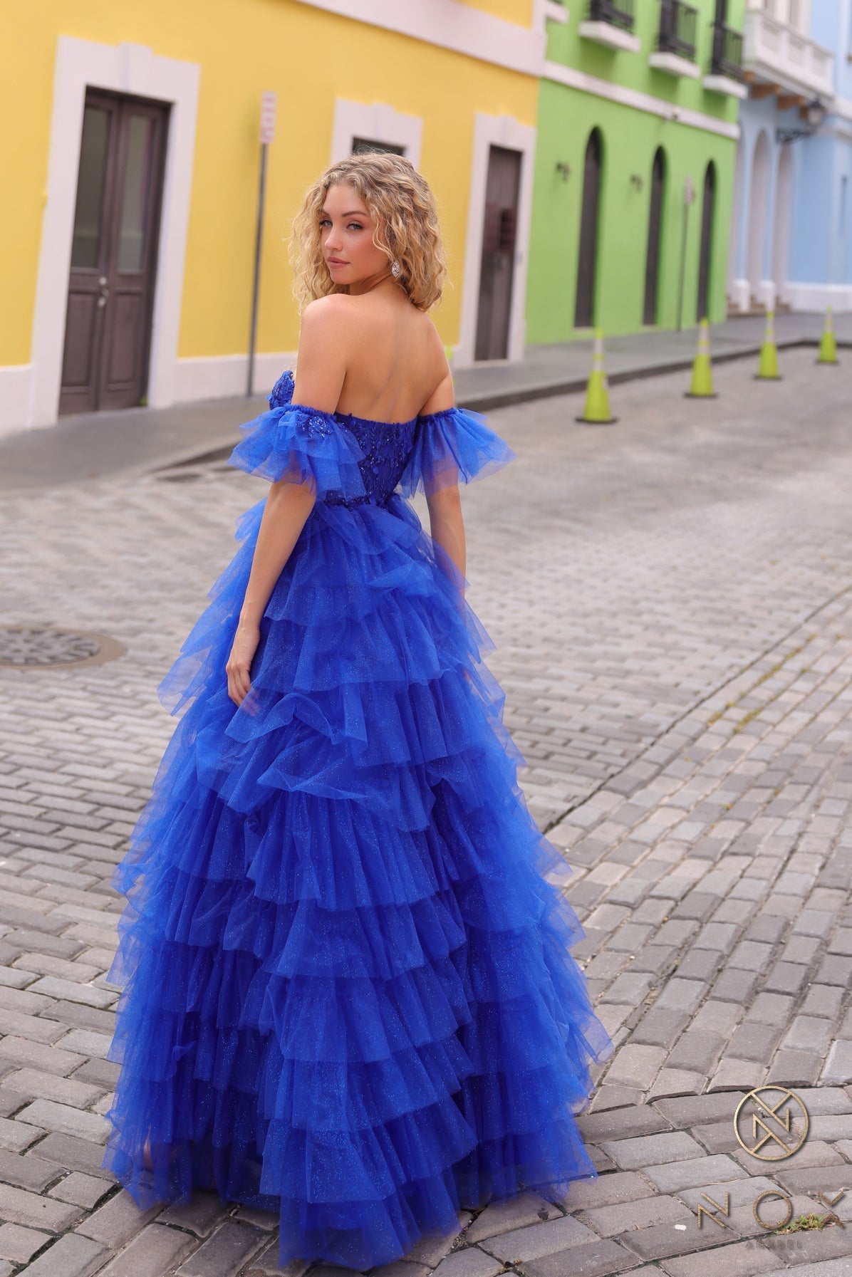 Nox Anabel T1338 Long Formal Detachable Sleeve A Line Prom Dress