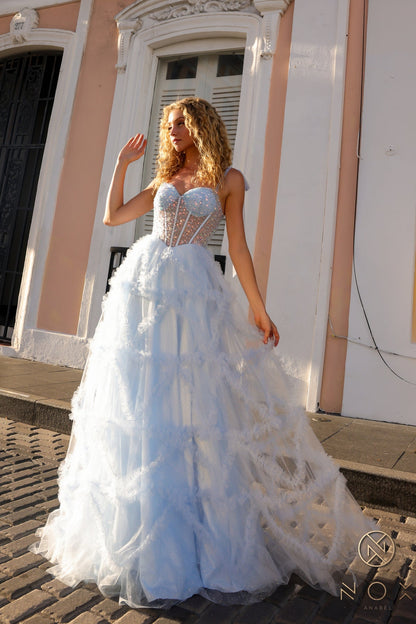 Nox Anabel T1340 Long Beaded Formal A Line Prom Gown