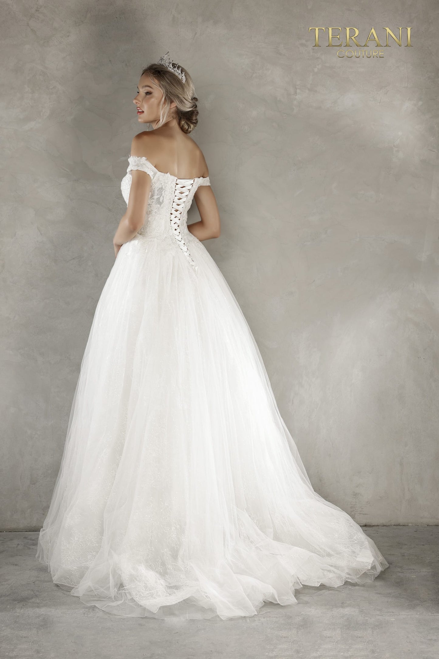 Terani Couture 2215P0034 Off Shoulder Wedding Dress