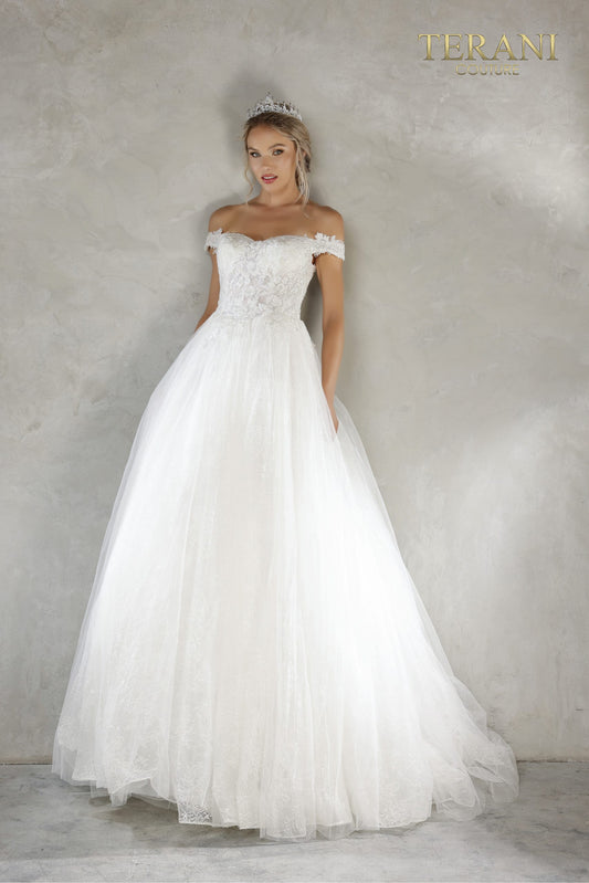 Terani Couture 2215P0034 Off Shoulder Wedding Dress