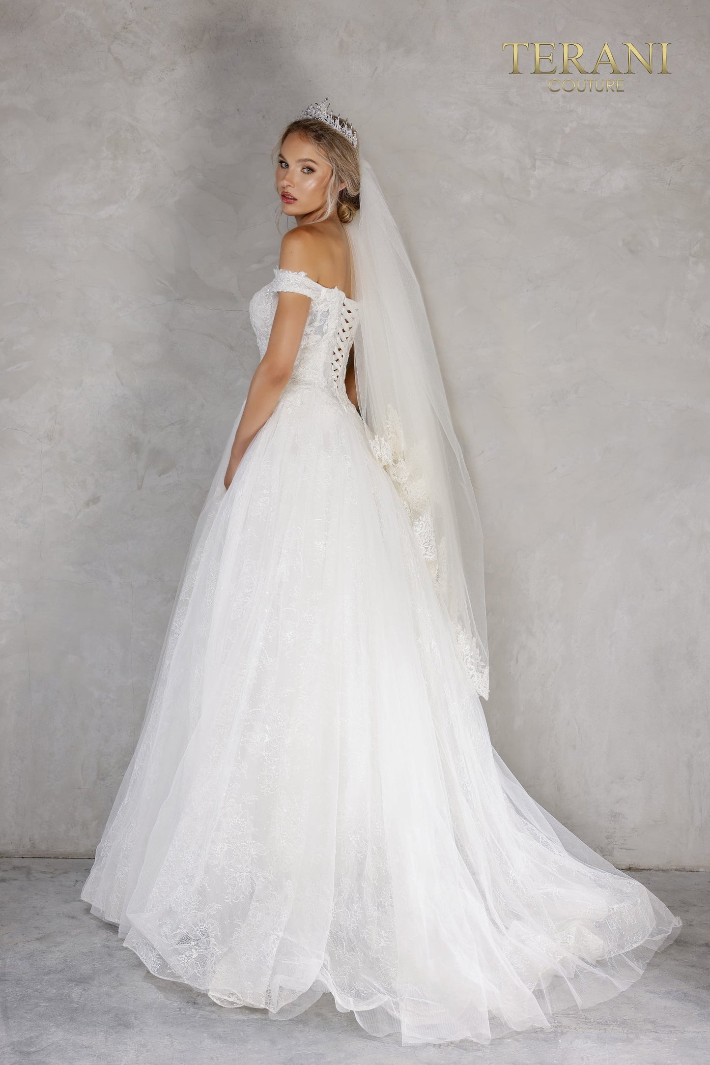Terani Couture 2215P0034 Off Shoulder Wedding Dress