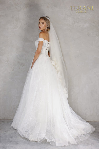 Terani Couture 2215P0034 Off Shoulder Wedding Dress
