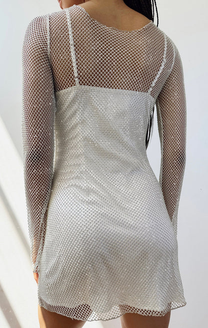 Iconic Mini Dress ~ White Glitz