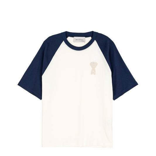 AMI Paris	Ami De Coeur Knitted Patch T-Shirt