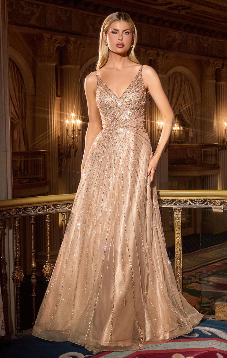 ANGELA GOWN - A-LINE BEADED DRESS