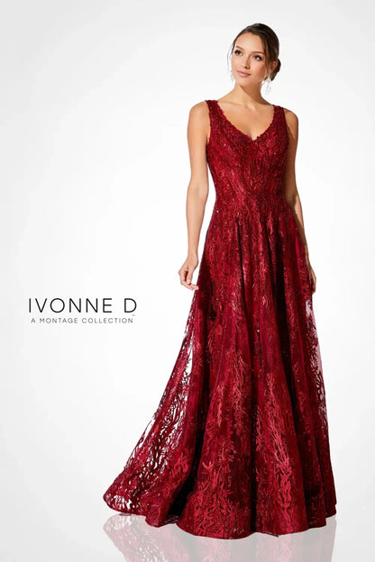 Ivonne D 120D10W Long Plus Size Formal A Line Evening Dress